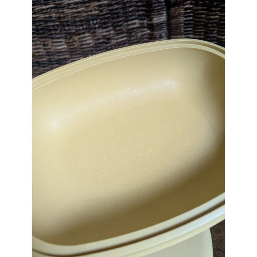 Tupperware Microwave Vegetable Steamer 3 Piece Harvest Gold Vintage